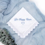 Happy Tears wedding handkerchief Embroidered Bridal Hankerchief to Bride Wedding Favour For your happy tears keepsake Something blue