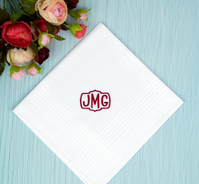 Custom Embroidered Men's Hankie Monogram handkerchiefPersonalized Initial Hankies Hanky Monogrammed Initial Mens hankerchief